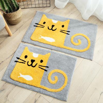 China Bathroom Superfine Fiber Rug Washable Fishing Vintage Entrance Door Mats 58*88cm Funny Non-slip Super Absorbent Bath Mat for sale