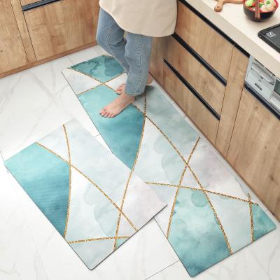 China Wholesale Non-custom Door Mat Indoor Eco-Friendly Washable Colorful Kitchen PVC Rug Slip Kitchen Cover Polyester Polyester for sale