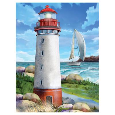 China American Style DM201 Wholesale home decor embroidery wall landscape seascape picture 5d full drill custom diamond art dot painting kits for sale