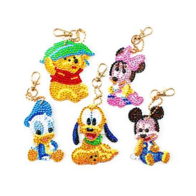 China Cartoon DM-107 New Diamond Embroidery Keyring Bag Diamond Art Special Shaped Diamond Painting Keychains for sale