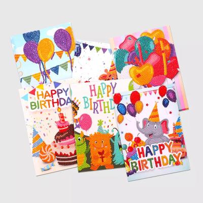 China Modem Z104  6Pcs Birthday Cards diamond painting kits handmade by numbers,Lovely Birthday gift, diy for sale