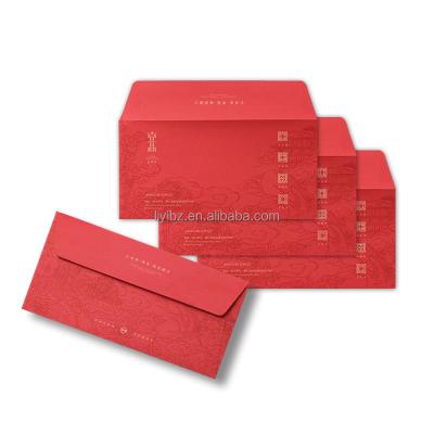 China Handmade Small batch customized high-end red paper festive wedding gift envelope letter paper for sale