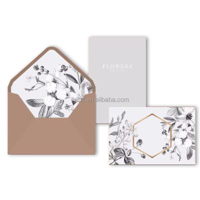 China Handmade Customizable with various sizes complete sets of kraft paper stickers  decors white envelopes fresh flowers, letter paper, for sale