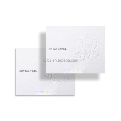 China Invitation Card Business Card Factory Printed Cotton Dent White Paper Custom Colorless Intaglio Printing Thank You Card Greeting Card for sale