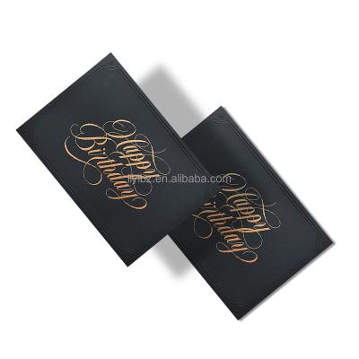 China Hot Invitation Card Business Card Gold Logo With Colorless, Protruding Border, 500g Card Black Paper Matte Paper Greeting Card for sale