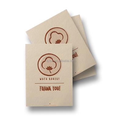 China Gift Wrapping Factory Customized Brown Tissue Paper And Cotton Gravure Eco-Friendly Printing Art Paper Thank You Card for sale