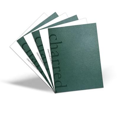 China Gift Packaging Paper Dark Green Customized Postcards Printed Thank You Card Label Tag Crystal Business Card Lettering Wedding Greeting Card for sale