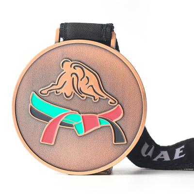 China Custom Europe HSQ Promotion Manufacture Factory Price Medal UAE Wrestling Judo Federation Medals for sale