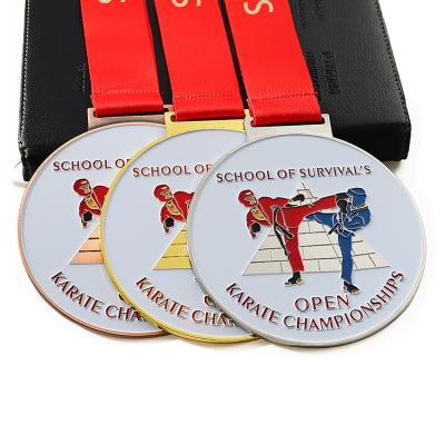 China Custom High Quality Factory Price Design Europe HSQ Professional Enamel Medal National Karate Medal for sale