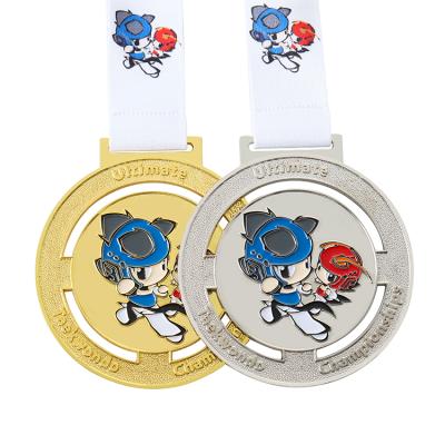 China Wholesale Hot Custom Style Custom Silver Custom Logo Challenge Medal Europe Factory Price Soft Enamel Color Kids Medal for sale