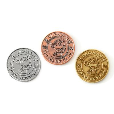 China HSQ metal factory OEM sublimation supermarket working title buckle logo keychains coin marks for sale