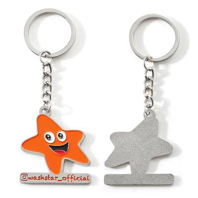 China Promotional Custom Soft Cute Cartoon Starfish Enamel Metal Key Chain Fashion Factory Gifts HSQ Key Chain for sale