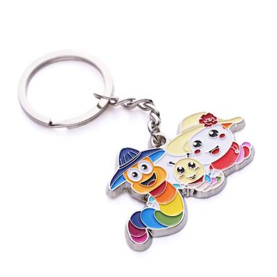 China Promotional Gifts Factory Cheap Custom Cartoon Soft Metal Factory Price Enamel KeyChains Key Chain Holders for sale