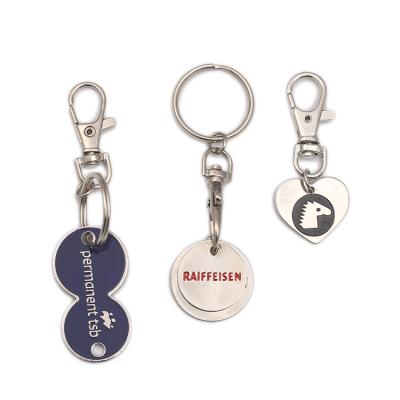 China Promotional Gifts Wholesale Metal Trolley Coin Keychain From China Manufacturer for sale