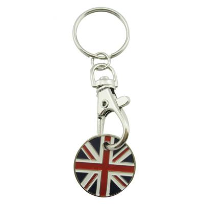 China Supermarket working title buckle keychains magnet coin key chain token brand holder metal sublimation metal charm key chain for sale