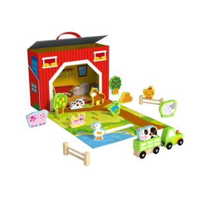 China Play Farm Wooden Box Toy For Kids High Quality New Design Colorful/Safe/Environmental for sale