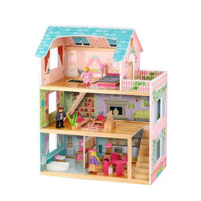 China 2020 New Design Colorful/Safe/Environmental Wooden Stage Activity Doll House Toys for sale