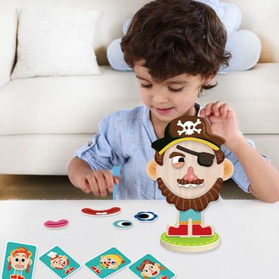 China Colorful/Safe/Environmental Wooden Jigsaw Puzzle Mystery Face Kids Magnet Toys for sale