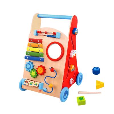 China Multifunctional New Design Colorful/Safe/Environmental Kids Push Along Wooden Baby Walker Toys for sale