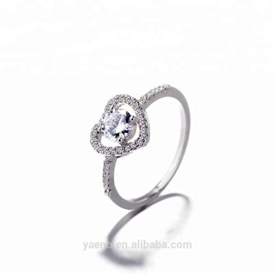 China New Design Ladies Cute Finger Ring Heart Shape 925 Ring Accessories Ring For Women Silver for sale