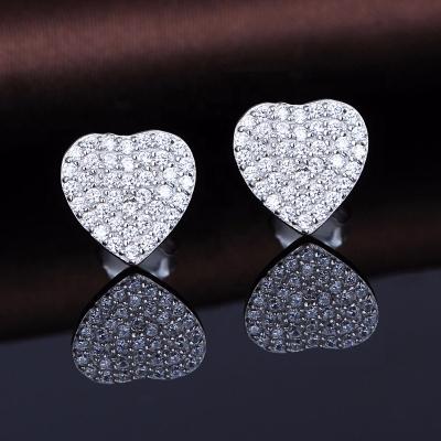 China Fashion Design Heart Shape Romantic 925 Silver Stud Earrings Silver Stud Earrings For Women for sale