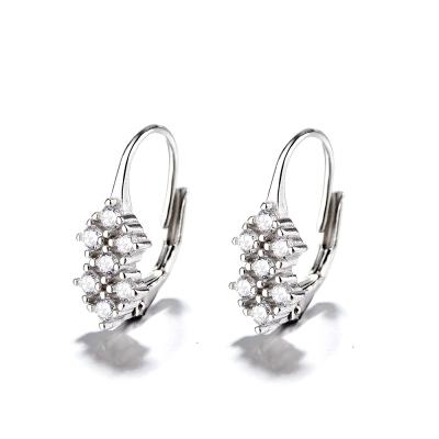 China 925 Silver CZ Circle Stud Earrings Shape New 925 Sterling Silver Antiallergic Cubic Zirconia Circle Stud Earrings for sale