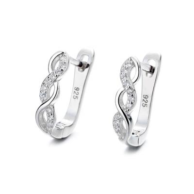 China BOHEMIA Yaeno Real 925 Silver Wave Circle Earrings Eternity Design Huggie Earrings For Women for sale