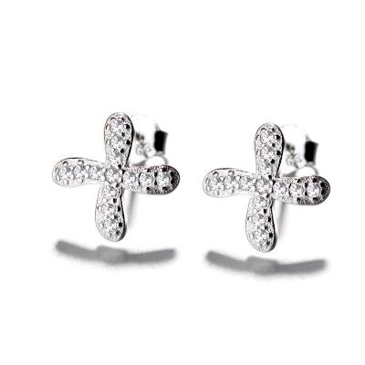 China Popular Jewelry 925 Sterling Silver Cross Earrings Stud Earrings Ear Stud for sale