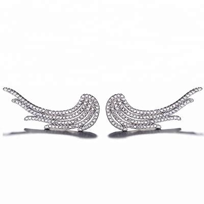 China Beautiful FASHIONABLE Angel Wings Earrings Silver and Rose Gold Color Available 925 Silver Climber Earring for sale