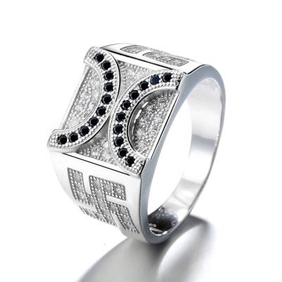 China Men's Ring Wholesale Fashionable And Beautiful 925 Silver Male Zircon Ring for sale