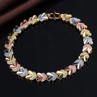 China BOHEMIA Hot Selling Multi Color Brass Jewelry Leaf Charm Plated Fancy Bracelet for sale