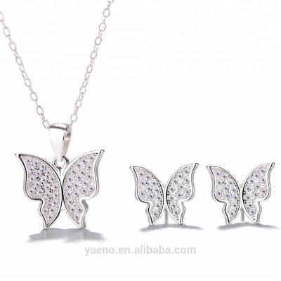 China Perfect Lady 925 Silver Lady Butterfly Jewelry Set 925 Silver Set for sale