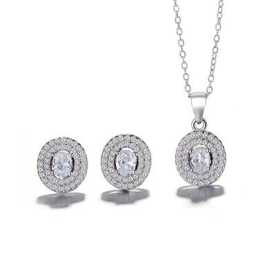 China Earring and pendant set real Sterling Silver Oval Earring and pendant set for sale