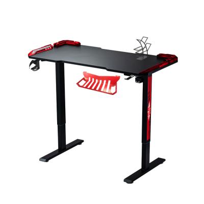 China (Size)Adjustable RGB Led Light Custom High Quality Lifting Desk MDF Internet Cafe Sit Stand Desk Manufacturer Wholesale for sale