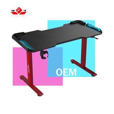 China (Height)Adjustable RGB Led Design Light Adjustable Wholesale Latest Custom Gamer Desk Height Lifting Desk for sale