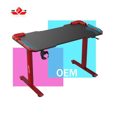 China (Height)Adjustable RGB Led Light Height Adjustable Desk MDF Office Furniture Custom Simple Lifting Desk for sale