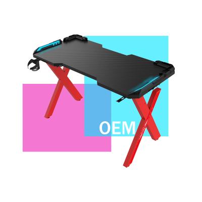 China Other with lights gamer desk simple red large gaming desk custom led modern gaming desk for sale