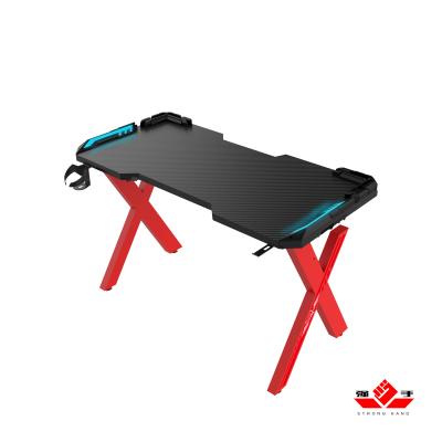 China Other X Shaped With Red Custom LED Gaming Desk Game Console Desk Table for sale