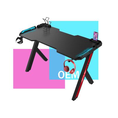 China Other R Shaped Led String Lights Ergonomic Small Desktop Gaming Desk Custom Table for sale