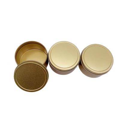 China Gift & Craft free samples wholesale gold tinplate candle cans with metal cover for gold metal lid for tea for sale