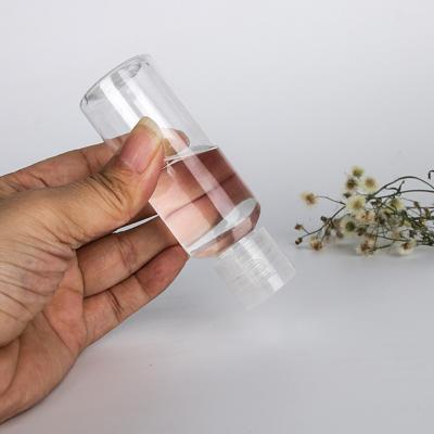 China Factory Wholesale Cosmetic Round 30ml 50ml 100ml Plastic Pet Clear Bottle With Flip Top For Hand Sanitizer Gel for sale