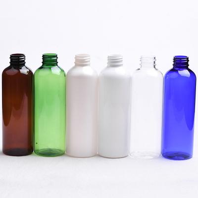 China Cosmetic Supplier Custom Logo 150ml 100ml Clear Blue Amber Pet Plastic Shampoo Bottle With Sprayer Pump For Hand Sanitizer for sale