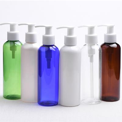 China Wholesale Cosmetic 150ml 100ml Round Clear Blue Amber Pet Plastic Hand Sanitizer Lotion Pump Bottle For Shampoo for sale