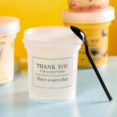 China PP 250ml 500ml single wall cold ice cream cup yogurt pudding salad cup container for ice cream dessert with lid for sale