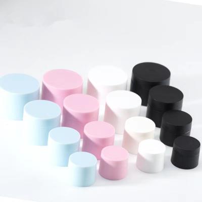 China PP 1oz 30g Double Wall Cosmetic Plastic Cosmetic Container Face Cream Black Pink Blue White Empty Jar for sale