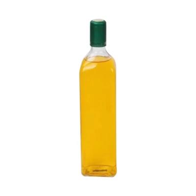 China Food 500ml 750ml High Quality Square Glass Clear Bottle With Metal Lid For Olive Oil for sale