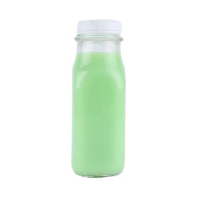 China Wholesale Clear 300ml 500ml 1000ml Empty Baby Beverage Square Milk Glass Water Juice Bottle With Plastic Tamper Proof Cap for sale