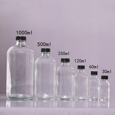 China Factory Chemical Supplier High Quality Amber Clear Glass Boston Bottle With Dropper Cap For Chemical for sale