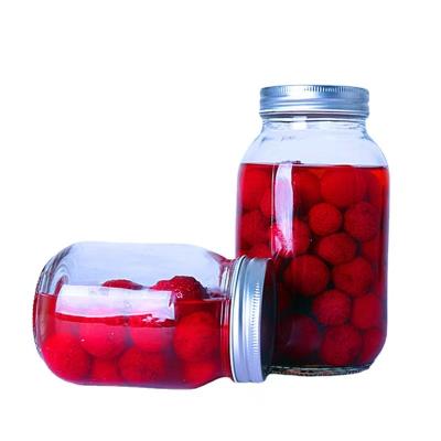 China Custom Pyrex Glass Hot Sales Food Storage Mason Jars With Metal Lids for sale