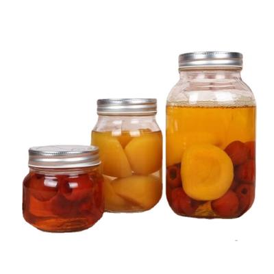 China New Design 8 Ounce Luxury Food Mason Jars Glass With Metal Lids 16 Ounce Shot Glass For Drinks Juice for sale